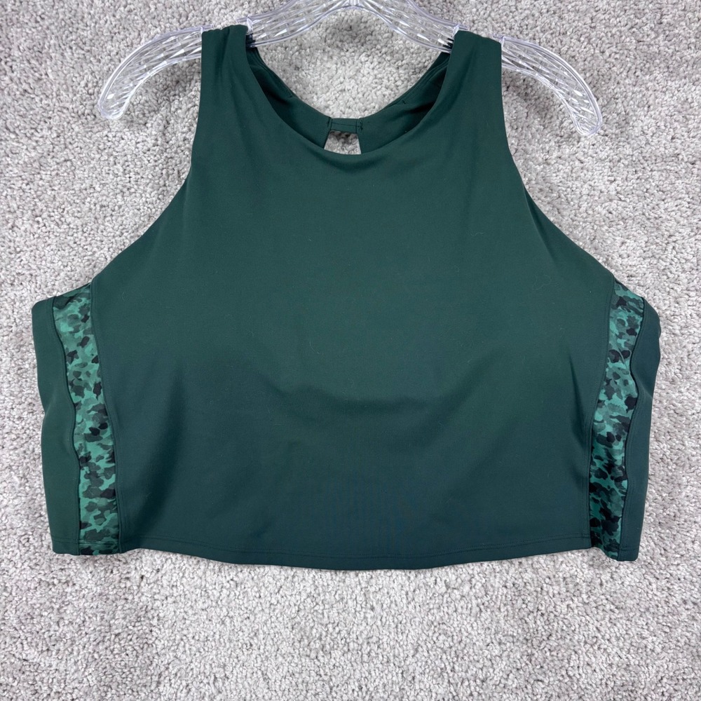 Athleta Conscious Crop Serene D-DD Sports Bra Tank Top Dark Green Plus Size 3X